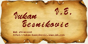 Vukan Besniković vizit kartica